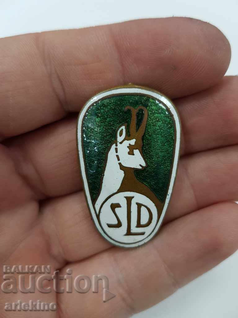 Beautiful hunting European SLD badge with enamel
