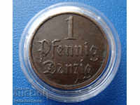 Danzig 1 Pfennig 1937 Rare