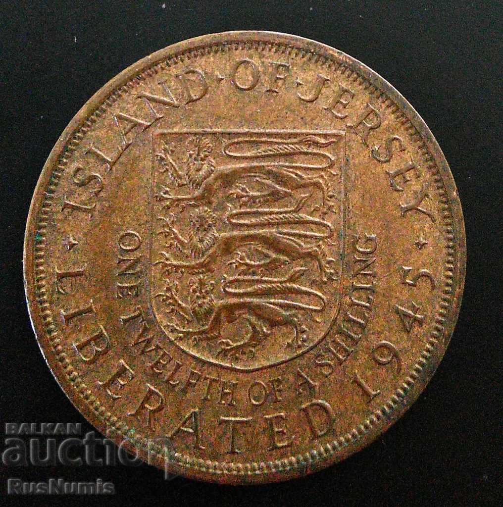 Jersey. 1/12 shilling 1945 Liberation (King George VI).