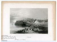 Ruse old engraving 19th century Danube ships mosque port