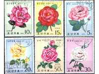 Клеймовани марки Флора Цветя Рози 1979 от Северна Корея КНДР