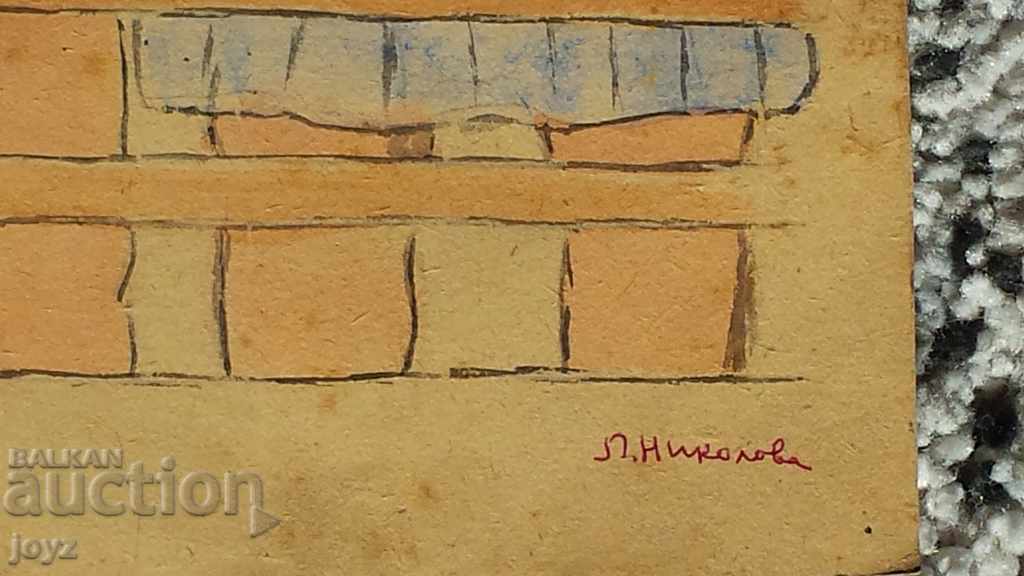 Auction OLD PICTURE CHILDREN 40s watercolor / LILYANA NIKOLOVA Auction OLD PICTURE CHILDREN 40s watercolor / LILYANA NIKOLOVA