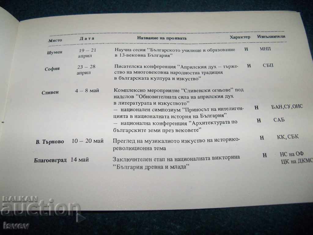 Calendar plan for celebrating 1300 years of Bulgaria from 1981. - 5 Calendar plan for celebrating 1300 years of Bulgaria from 1981. - 5