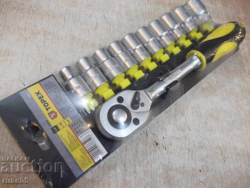 Ratchet set with 10 inserts * 1/2 "TOPEX 38D652 * - 6 Ratchet set with 10 inserts * 1/2 "TOPEX 38D652 * - 6