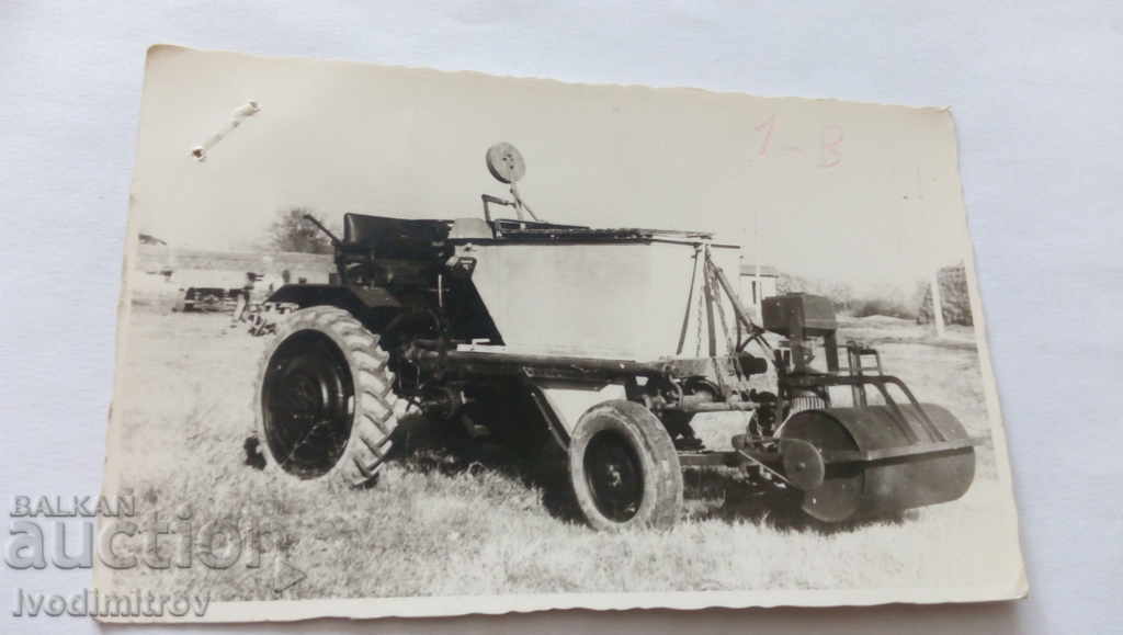 Postcard Old agricultural tractor