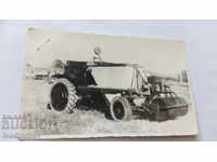 Postcard Old agricultural tractor