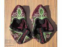 ancient Bulgarian folk woolen slippers embroidery