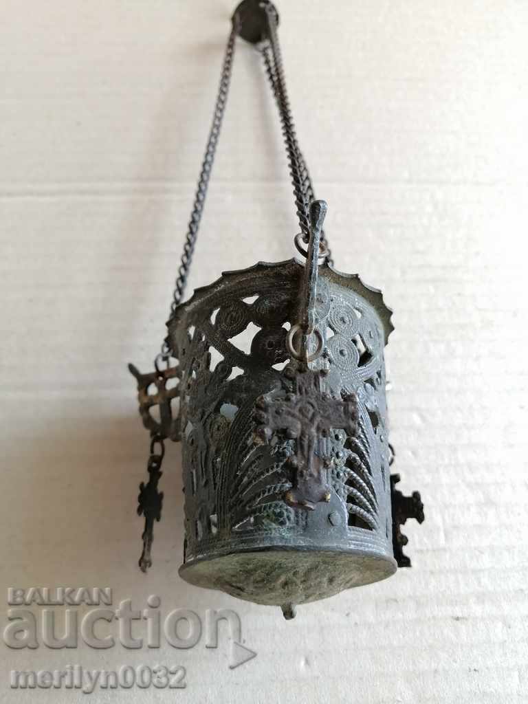 Παλαιό μπρούτζινο καντήλι χωρίς φλιτζάνι, εικόνα, θρησκεία, σταυρός Ιησούς - 6 Παλαιό μπρούτζινο καντήλι χωρίς φλιτζάνι, εικόνα, θρησκεία, σταυρός Ιησούς - 6