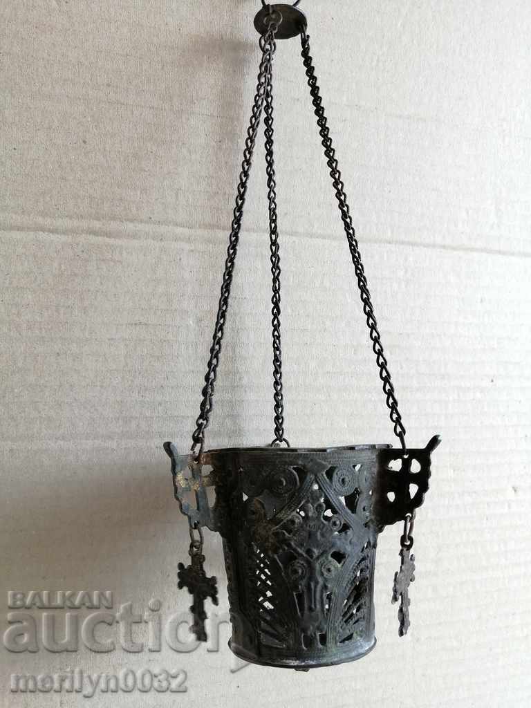 Παλαιό μπρούτζινο καντήλι χωρίς φλιτζάνι, εικόνα, θρησκεία, σταυρός Ιησούς Παλαιό μπρούτζινο καντήλι χωρίς φλιτζάνι, εικόνα, θρησκεία, σταυρός Ιησούς