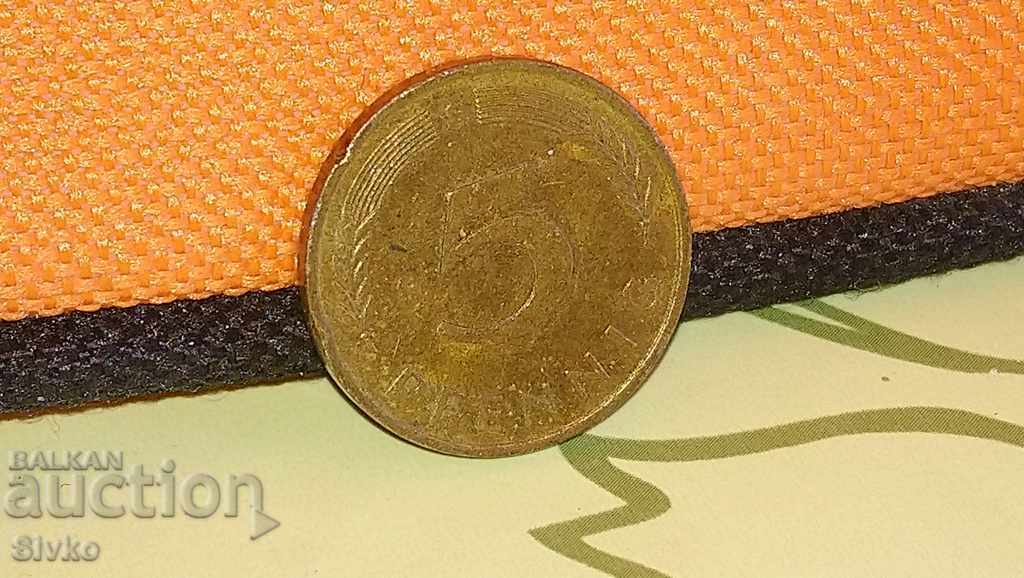 Coin Germany 5 pfennigs 1990
