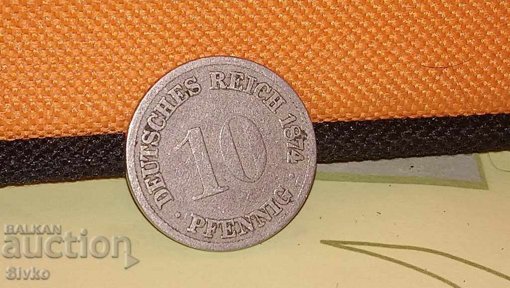 Coin Germany 10 pfennigs 1874