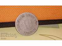 Moneda Germania 10 pfennigs 1874