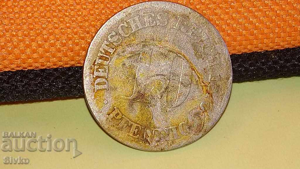 Монета Германия 10 пфенинга 1876 година