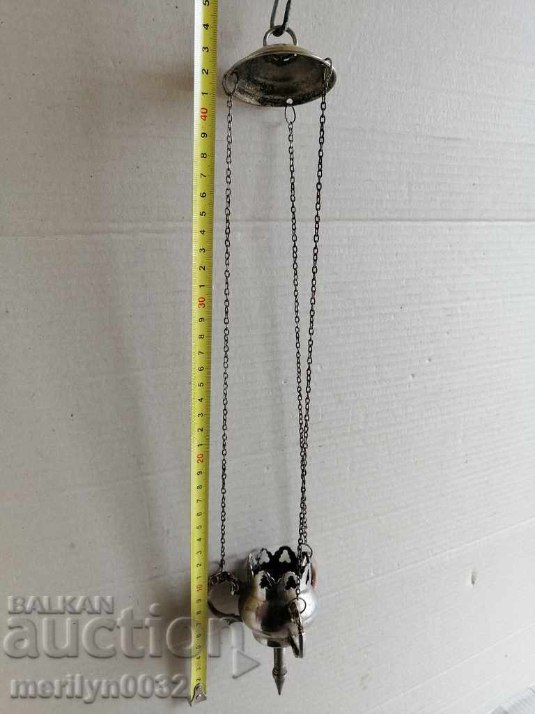 Auction Old bronze oil lamp without a cup, icon, religion, cross Jesus Auction Old bronze oil lamp without a cup, icon, religion, cross Jesus