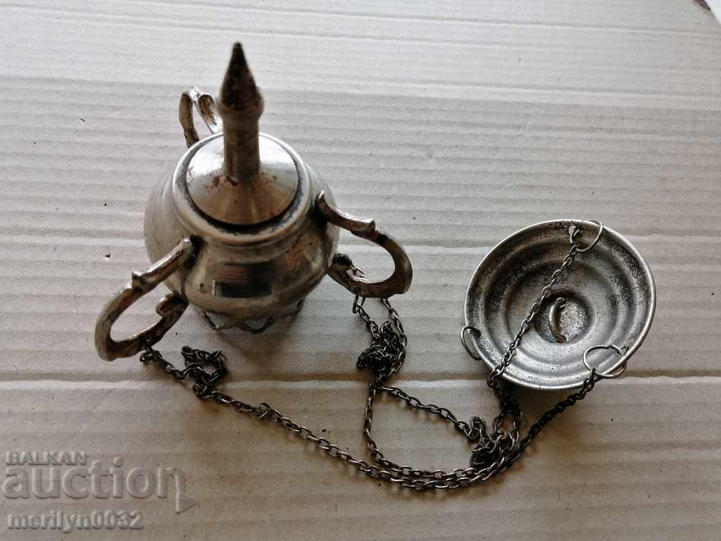 Delivery of Old bronze oil lamp without a cup, icon, religion, cross Jesus Delivery of Old bronze oil lamp without a cup, icon, religion, cross Jesus