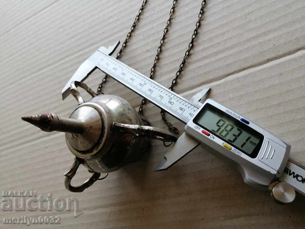 Old bronze oil lamp without a cup, icon, religion, cross Jesus - 5 Old bronze oil lamp without a cup, icon, religion, cross Jesus - 5