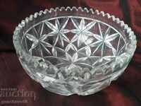 Hand engraved bowl, salad bowl lead crystal