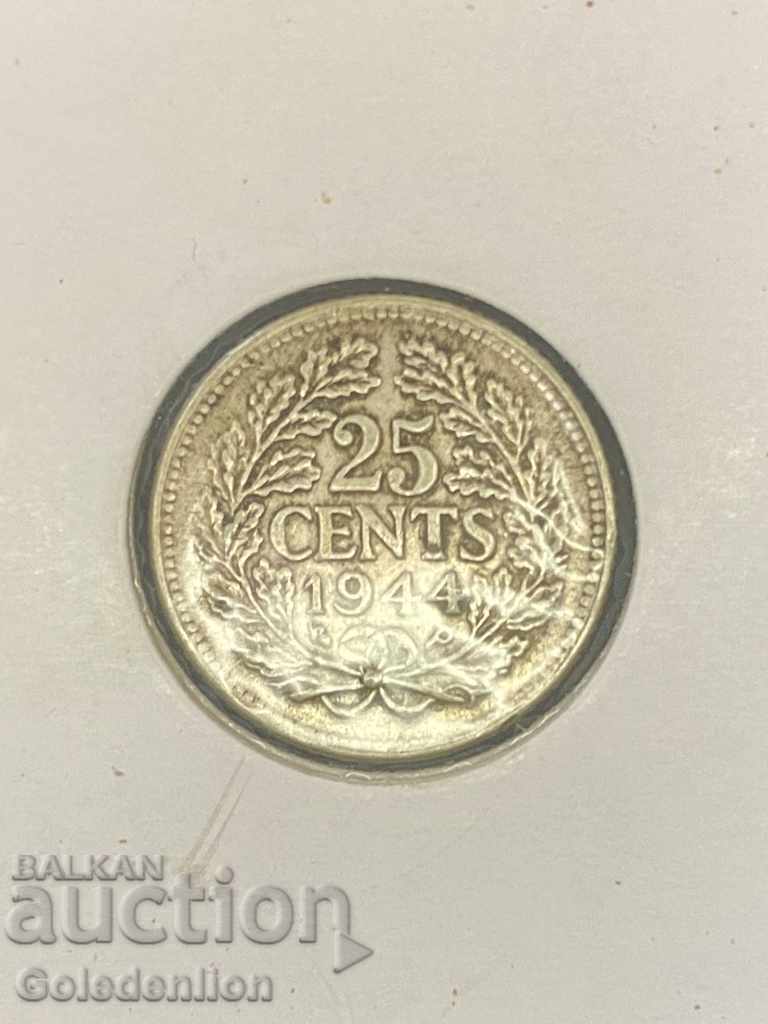 The Netherlands - 25 cents 1944