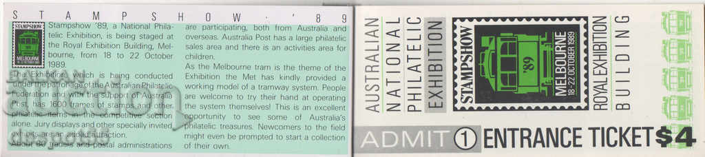 Auction  1989. Australia. Ticket for Stampshow '89, Melbourne.