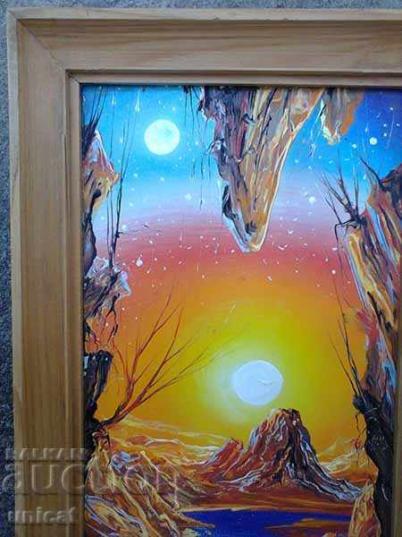 Auction "Colorado - Sun and Moon". Acrylic paints, painting Auction "Colorado - Sun and Moon". Acrylic paints, painting