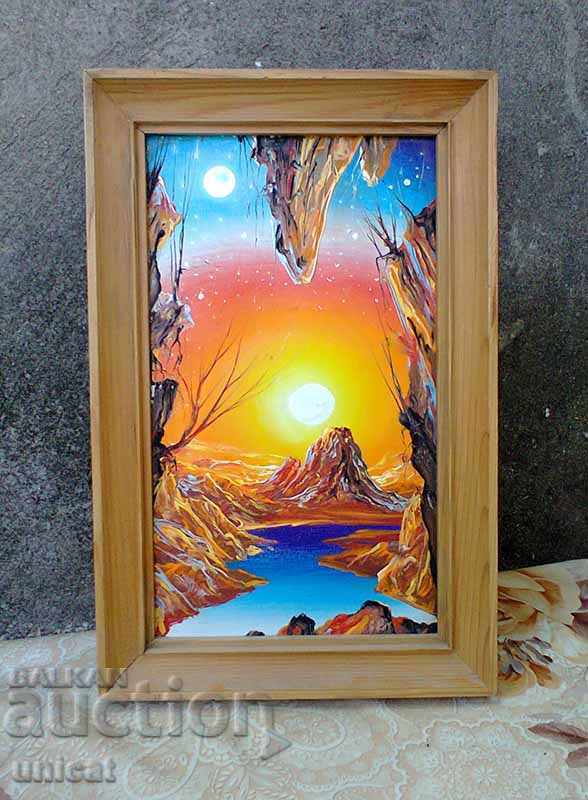 «Κολοράντο – Ήλιος και Σελήνη». Ακρυλικά χρώματα, ζωγραφική
