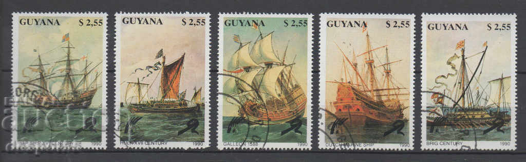 1990. Guyana. Ships.