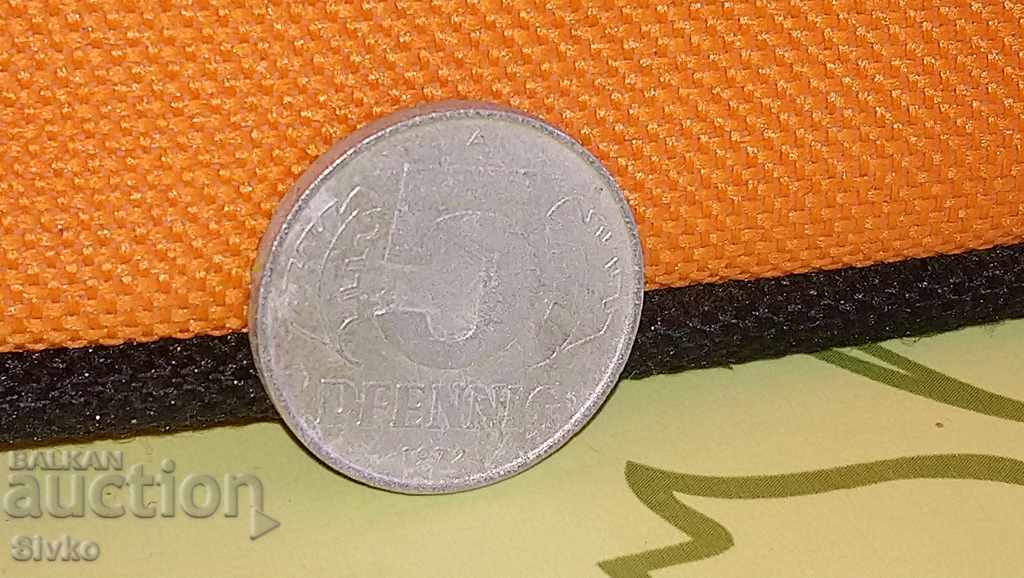 GDR 5 pfennig coin 1972