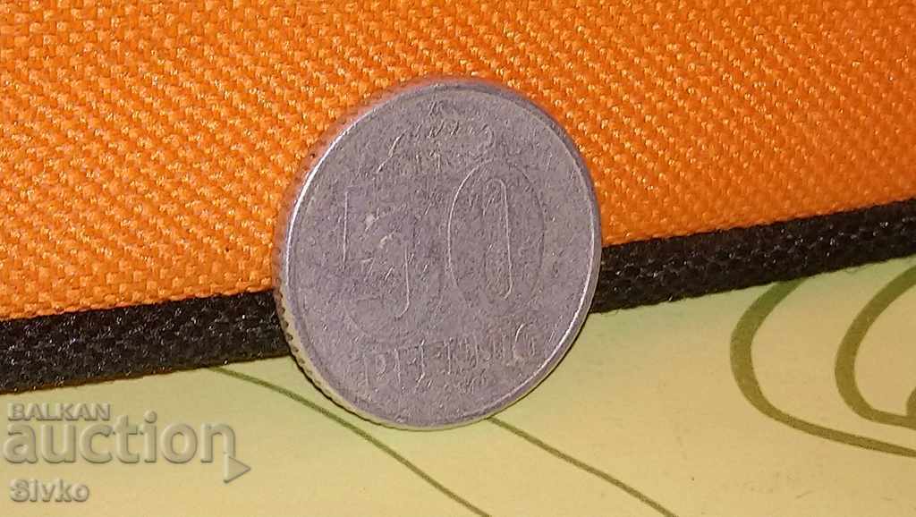 Monedă GDR 10 pfennigs 1958