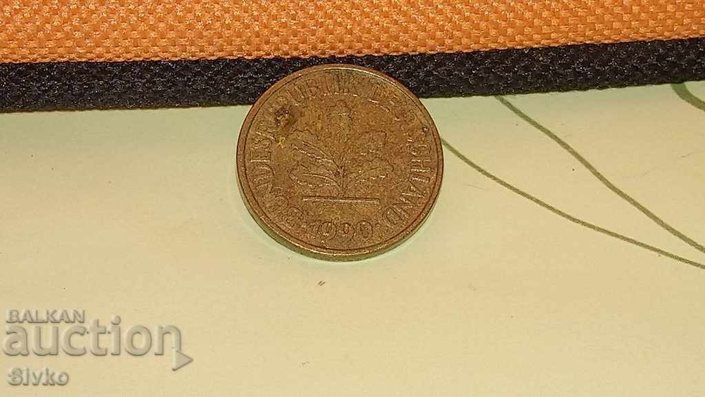 Coin Germany 5 pfennigs 1990 with price 0.49 BGN | € 0.25 Coin Germany 5 pfennigs 1990 with price 0.49 BGN | € 0.25