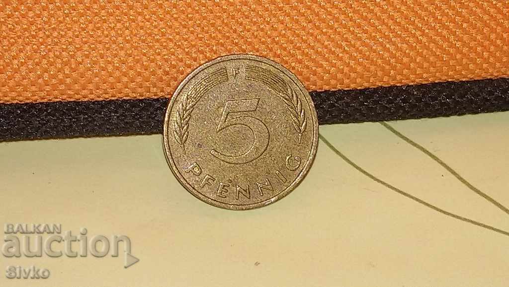 Монета Германия 5 пфенинга 1990