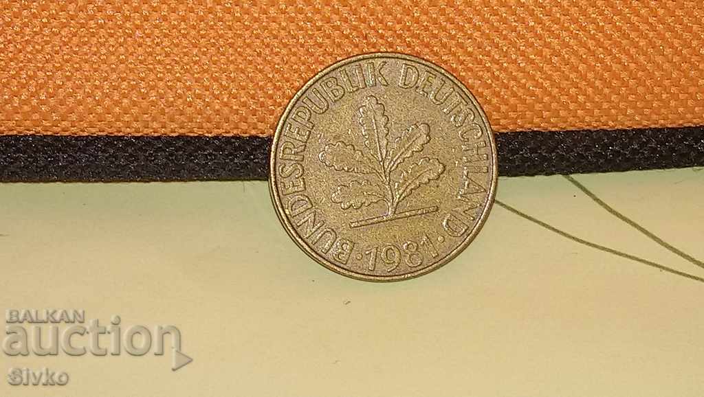 GFR 10 pfennig coin 1981 with price 0.49 BGN | € 0.25 GFR 10 pfennig coin 1981 with price 0.49 BGN | € 0.25