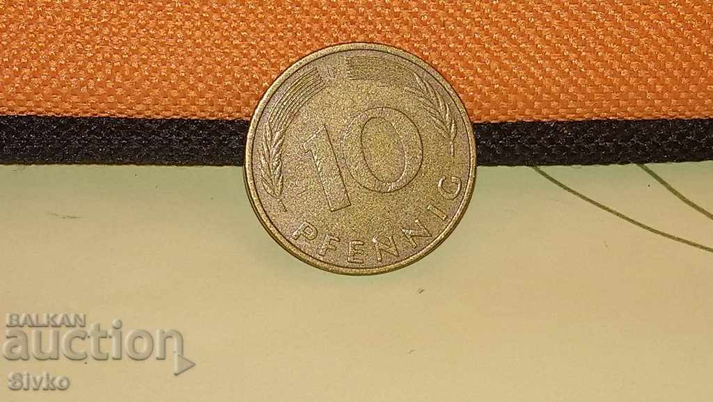 Монета ГФР 10 пфенинга 1981