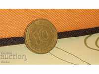 Монета Германия 10 пфенинга 1991