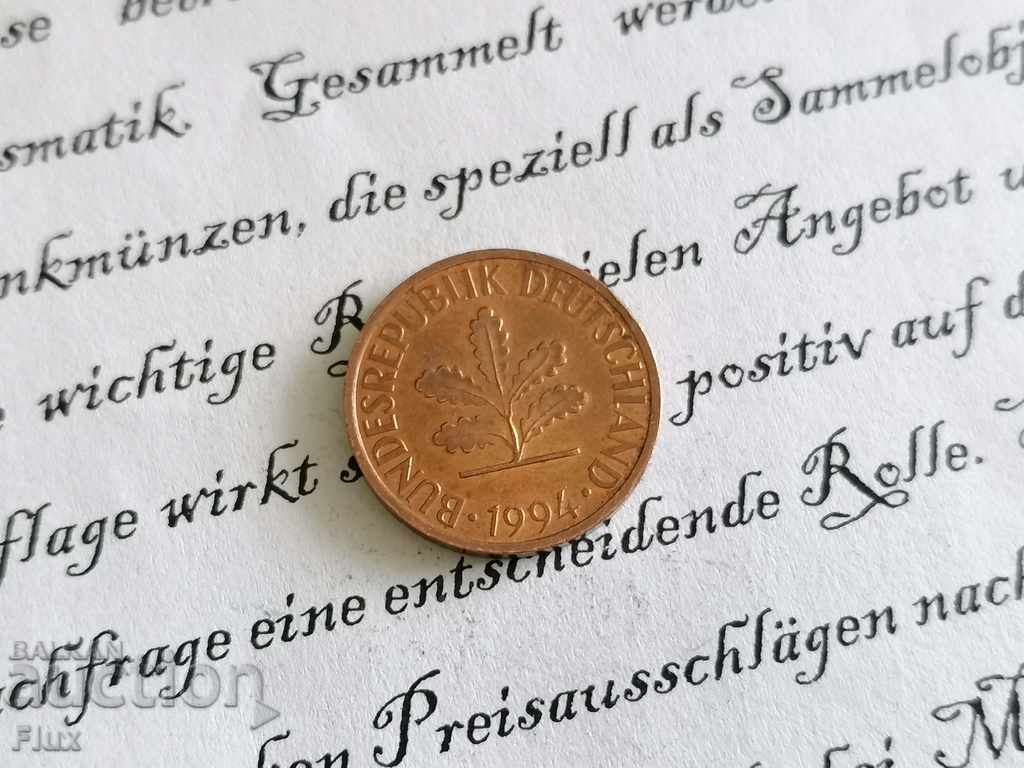 Coin - Germany - 2 pfennigs 1994; series A with price 0.80 BGN | € 0.41 Coin - Germany - 2 pfennigs 1994; series A with price 0.80 BGN | € 0.41
