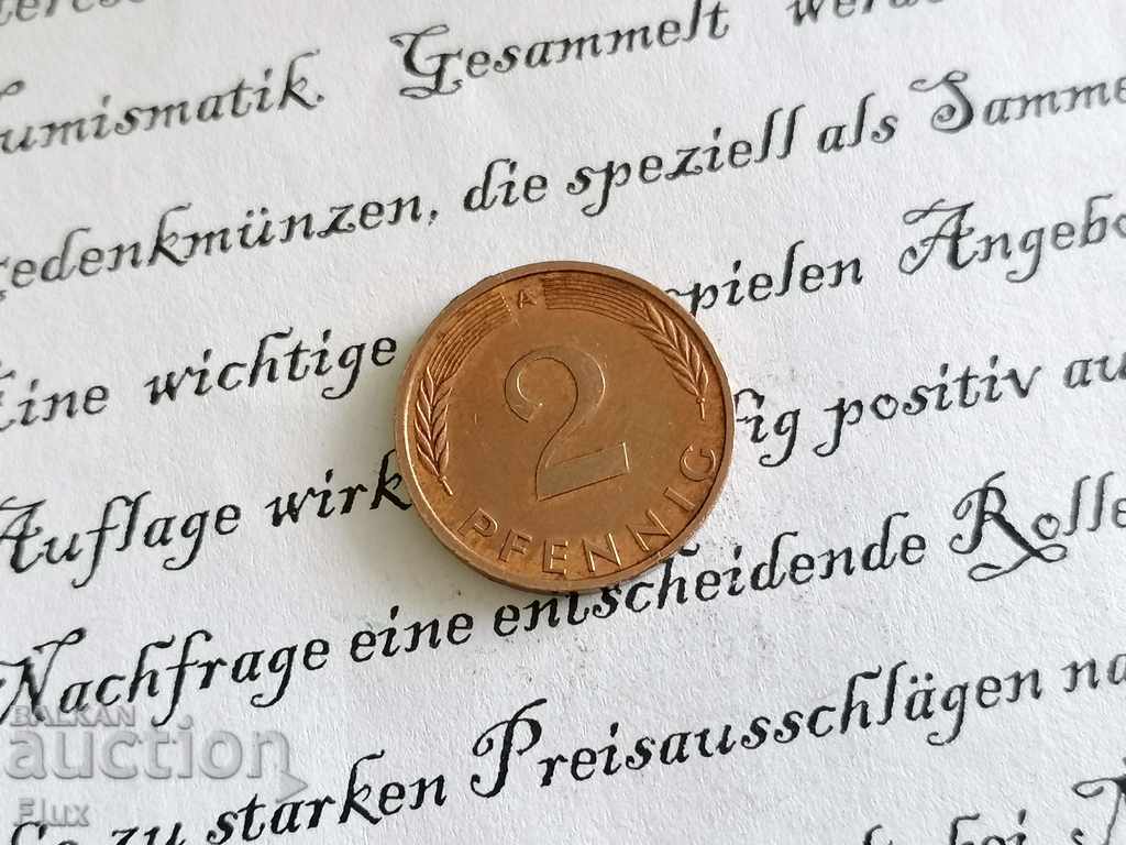 Монета - Германия - 2 пфенигa | 1994г.; серия A