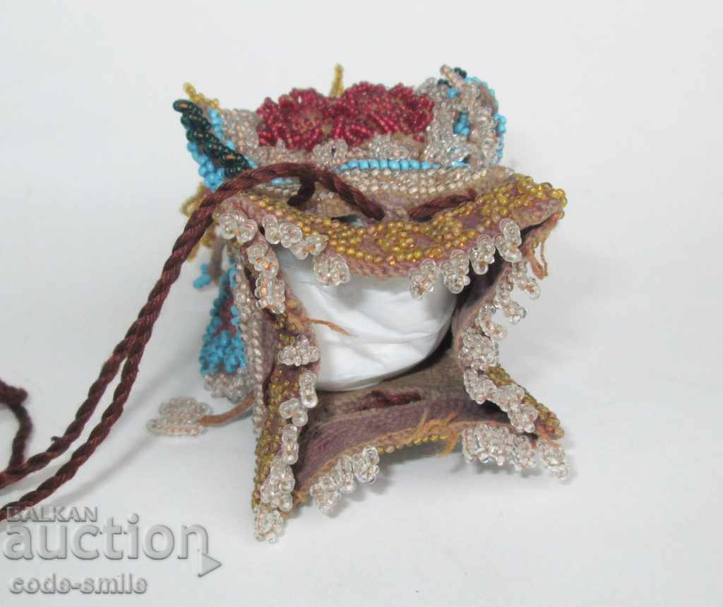 Auction Unique old Revival knitted bag with bead beads Auction Unique old Revival knitted bag with bead beads