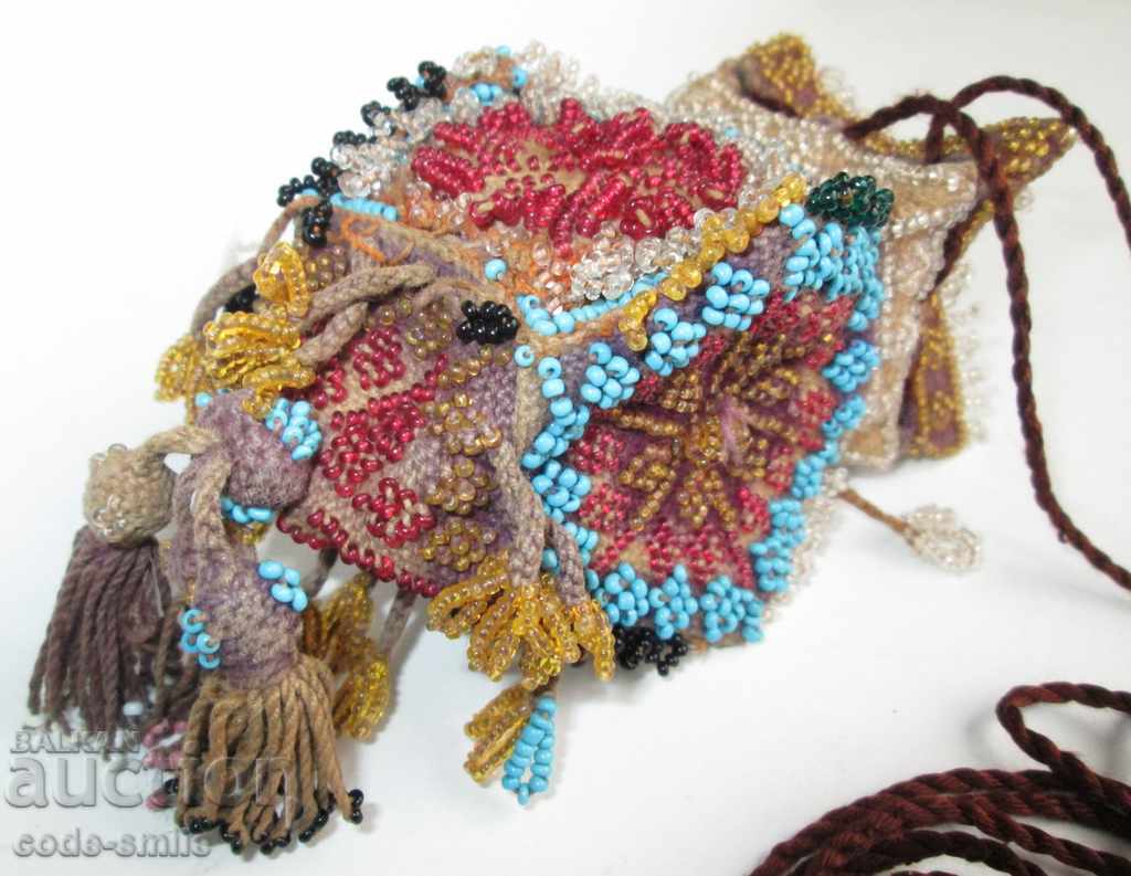 Unique old Revival knitted bag with bead beads - 5 Unique old Revival knitted bag with bead beads - 5