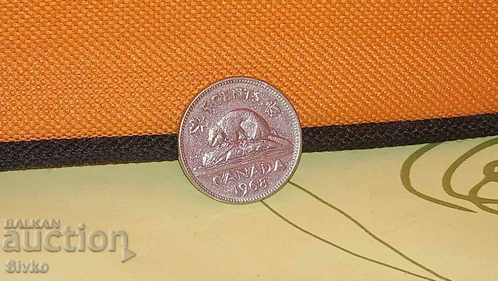 Moneda Canada 5 cent din 1968