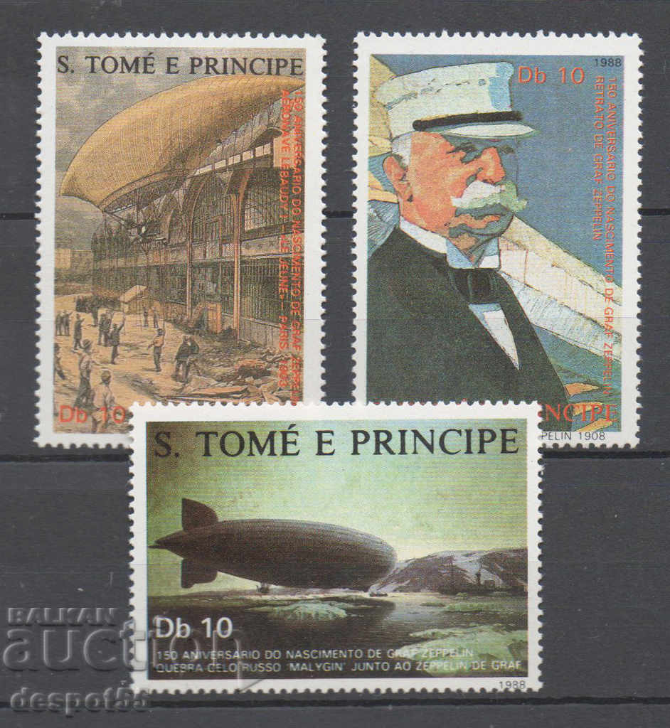 1988. Sao Tome and Principe. Ferdinand Count von Zeppelin.