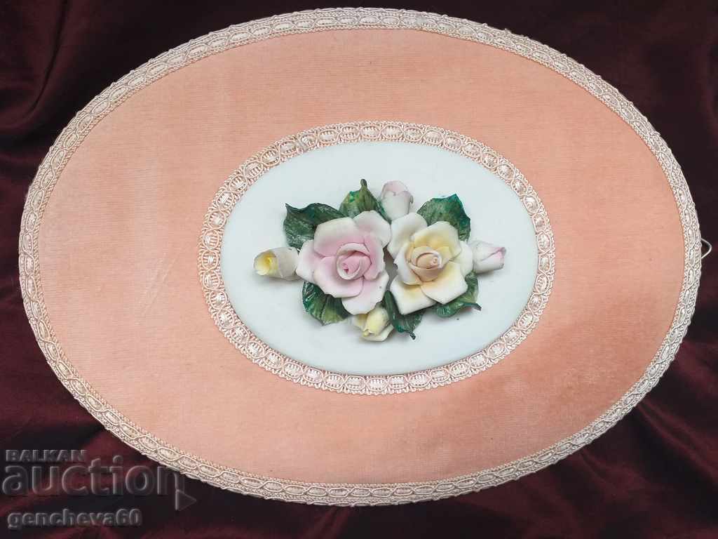 Beautiful panel for decoration, "ROSES" / polymer clay