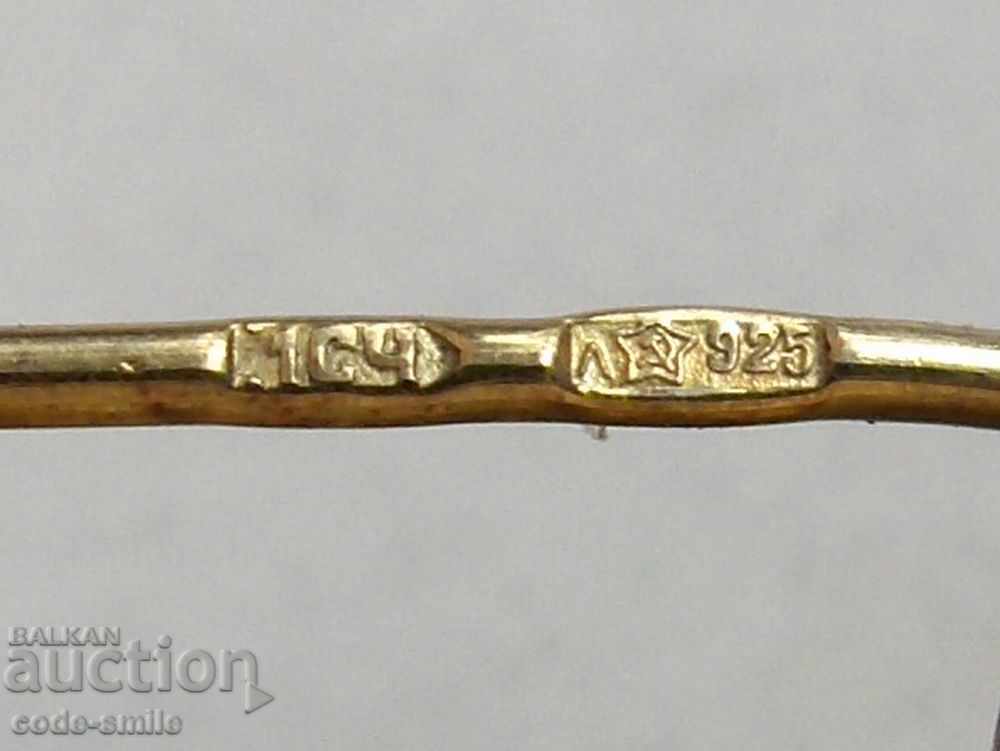 Old Russian women's brooch jewelry silver gilded nielo - 5 Old Russian women's brooch jewelry silver gilded nielo - 5