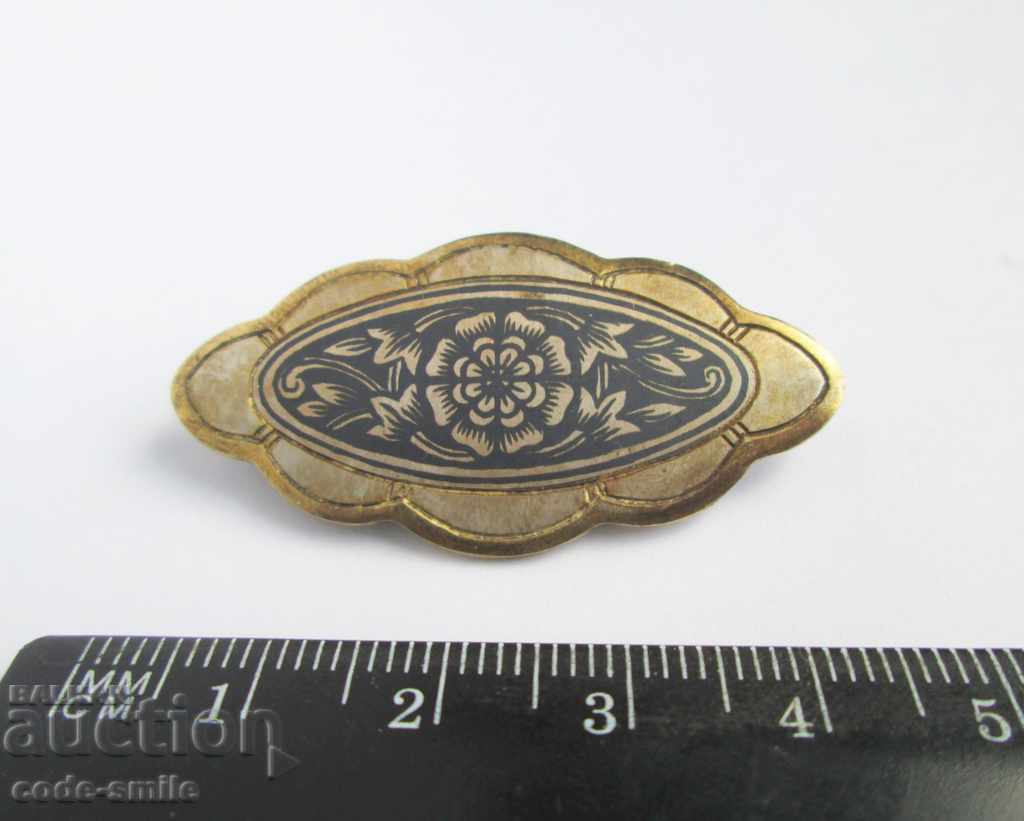 Old Russian women's brooch jewelry silver gilded nielo - 7 Old Russian women's brooch jewelry silver gilded nielo - 7