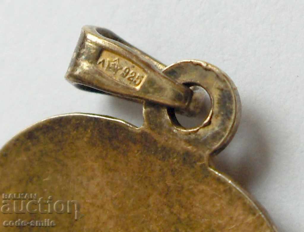 Old Russian women's pendant pendant silver 925 gilding nielo - 5 Old Russian women's pendant pendant silver 925 gilding nielo - 5