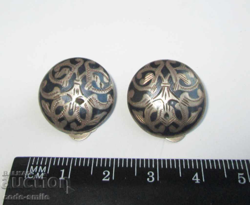 Delivery of Old Russian women's earrings earrings on clip jewelry silver nielo