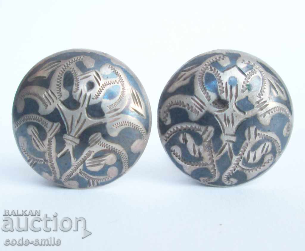 Old Russian women's earrings earrings on clip jewelry silver nielo - 7