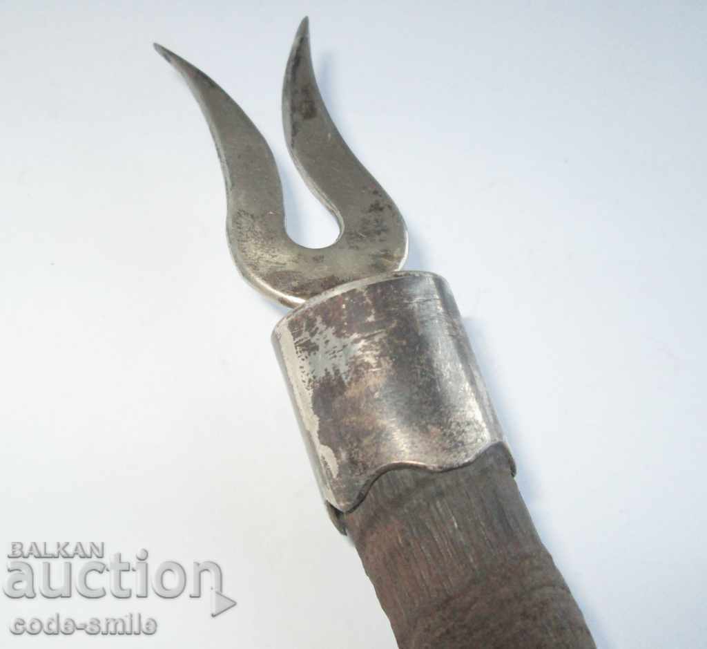 Auction Unique old hunting silver fork silver stone horn Auction Unique old hunting silver fork silver stone horn