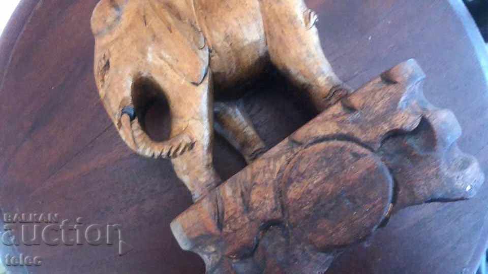 Wooden elephant on a pedestal - reduced price - 5