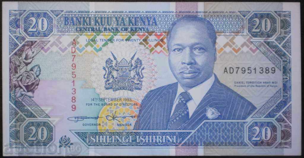 Kenya 20 Shilling 1993 UNC R rar cu preț € 7.67 | 15.00 BGN
