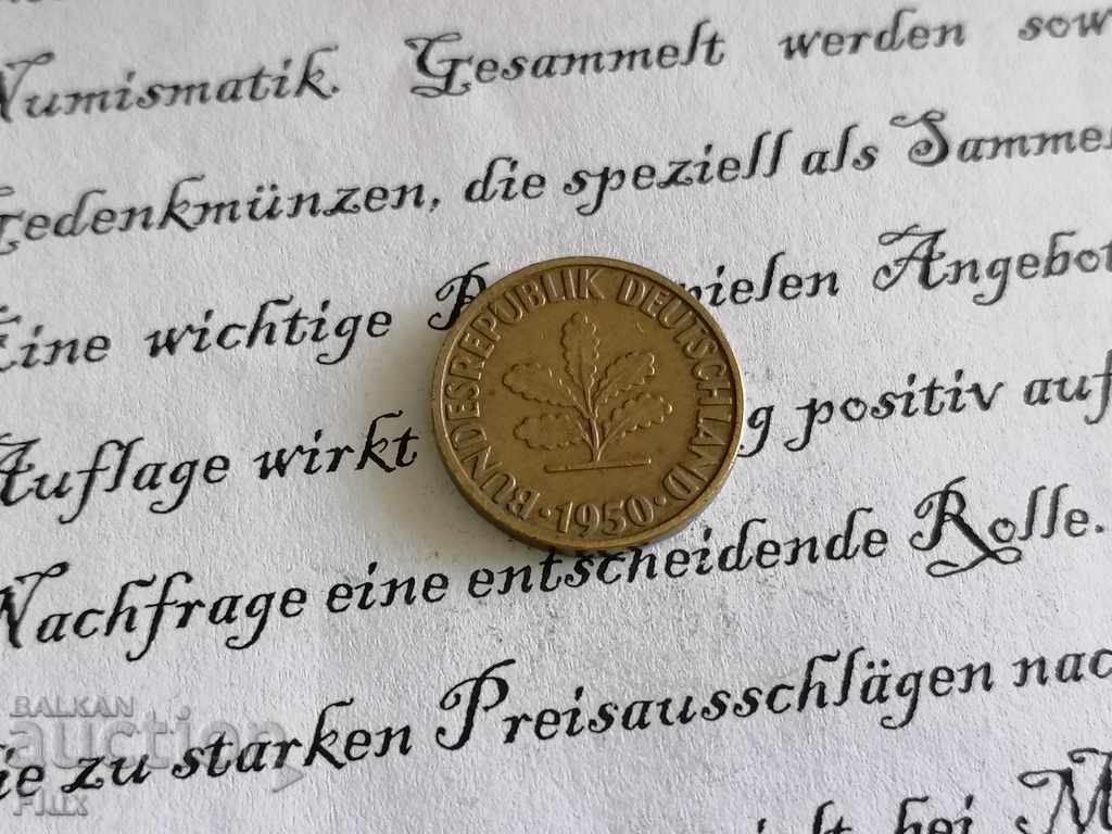 Coin - Germany - 5 pfennigs 1950; F series with price 1.50 BGN | € 0.77 Coin - Germany - 5 pfennigs 1950; F series with price 1.50 BGN | € 0.77