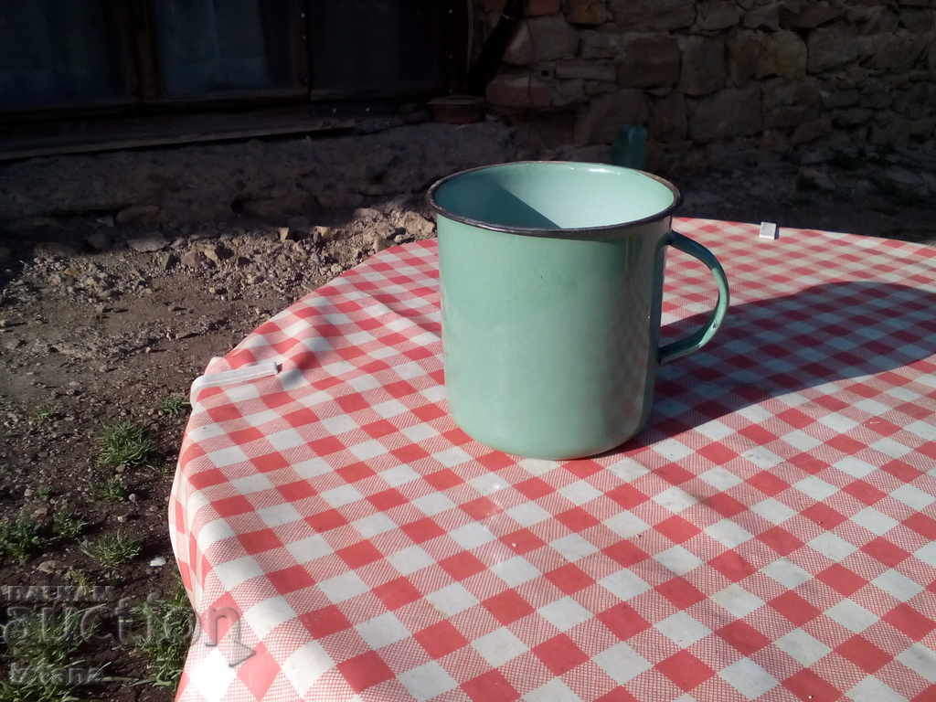 Auction  Old enamelled cup, cup